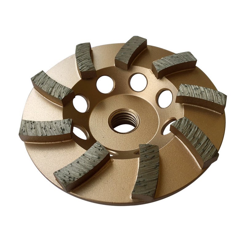 EDiamondTools 4" Diamond Grinding Wheels for Concrete or Masonry, 9 Turbo Segments, #30/40 Grit, Medium Bond, 5/8"-11 Arbor - Image 1